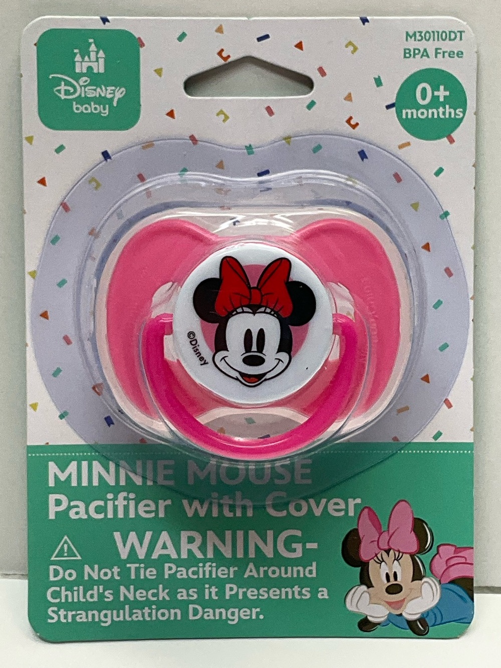 🌼4/$10🌼 NEW Disney Baby Minnie Mouse Pink Pacifier & Cover Infant 0+ months & up